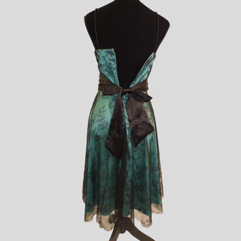 Vintage Y2K Black Mesh Whimsygoth Teal Dress!!! - Picture 4 of 6